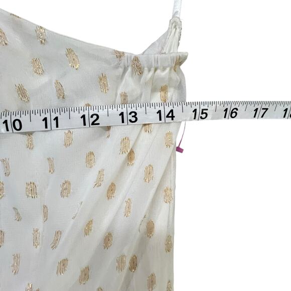 Lulus Shining Sight Midi Dress S White Metallic Gold Dotted One Shoulder Fairy - Picture 10 of 16